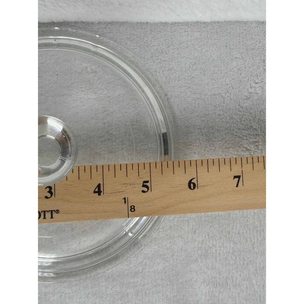Pyrex P81C B Glass Lid Clear Excellent Replacement Part 6 in Round Knob Handle